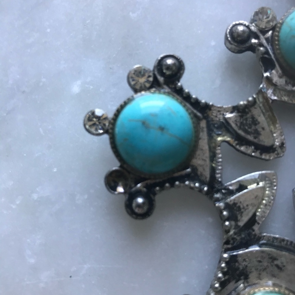 Turquoise Gem Statement Necklace - image 4